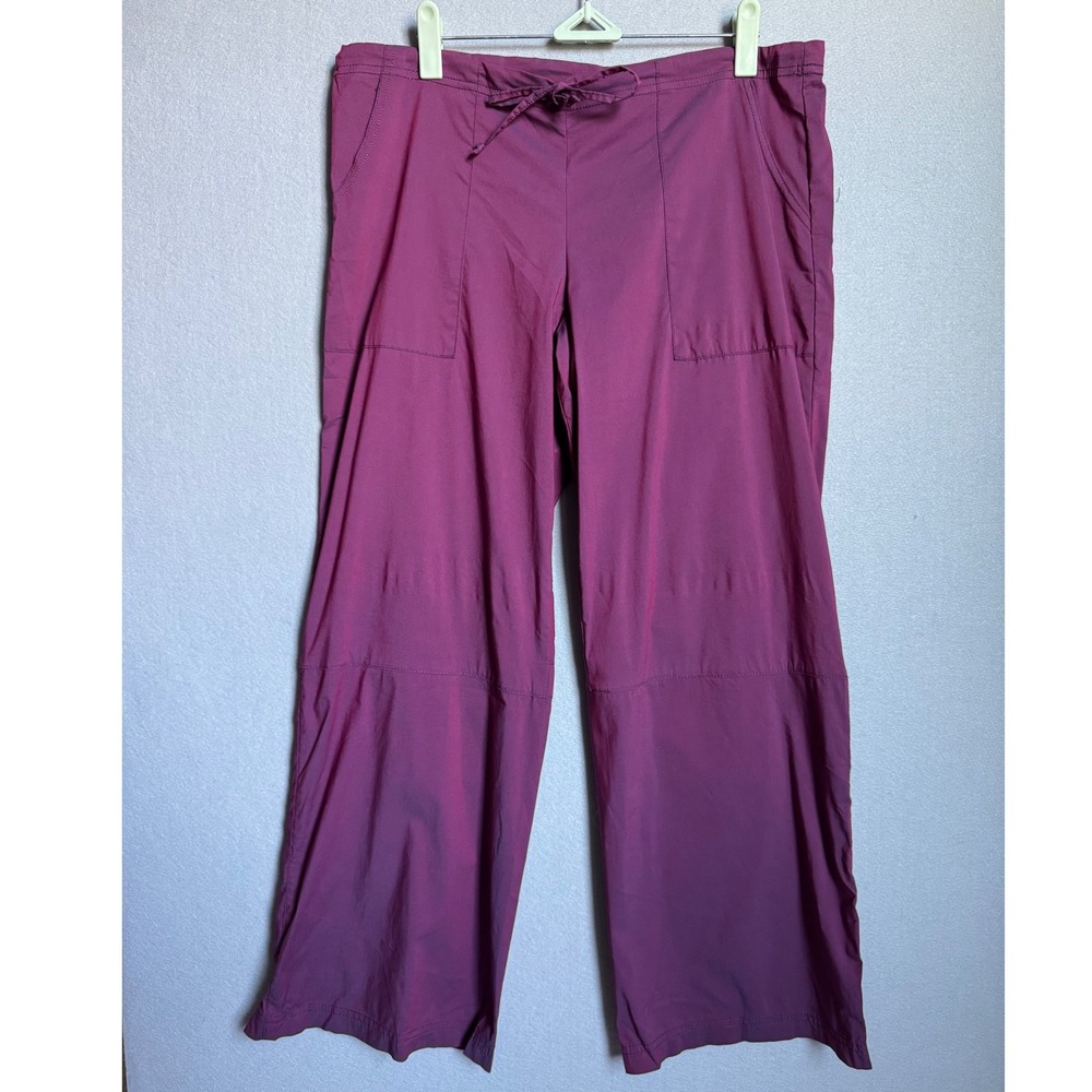 be present Vintage Purple Iridescent Back Split Hem Yoga Pants Sz Large Pockets